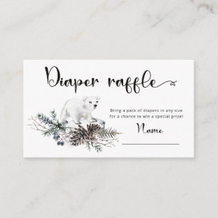Winter Baby Dusche Windel Verlosung Ticket Begleitkarte