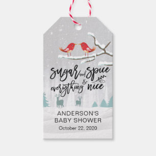 Winter Baby Dusche Zucker & Gewürze & Alles Nett Geschenkanhänger