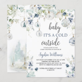Winter Baby Es ist eine kalte Außendusche Einladun Einladung