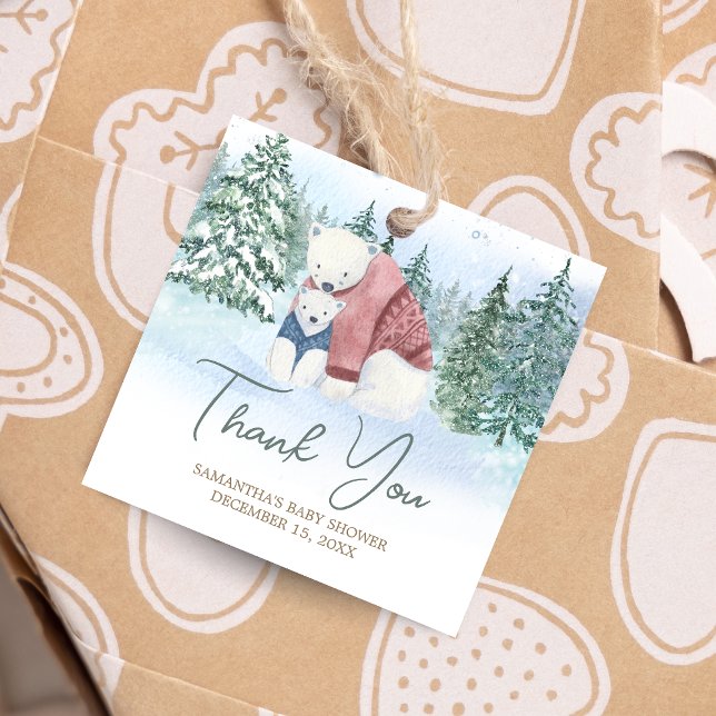 Winter Baby Es ist kalt draußen Babydusche Platz Geschenkanhänger (Winter Baby Shower Favor Tags)
