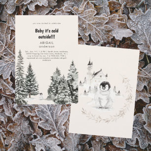 Winter Baby Es ist kalt draußen Frostische Bäume D Einladung