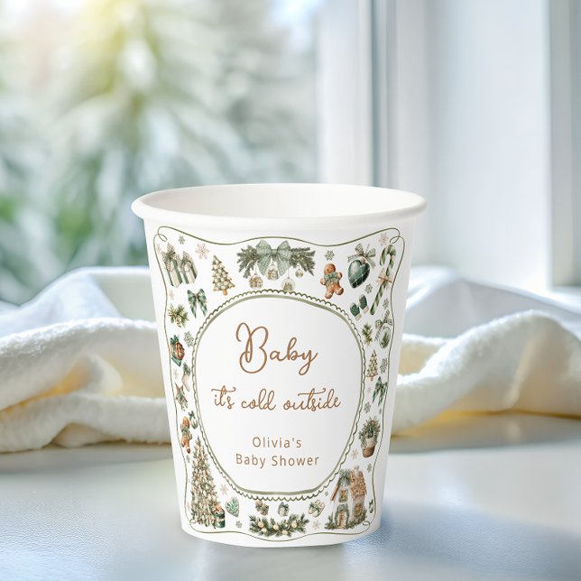 Winter Baby Es ist kalt draußen neutrale Babydusch Pappbecher (Von Creator hochgeladen)