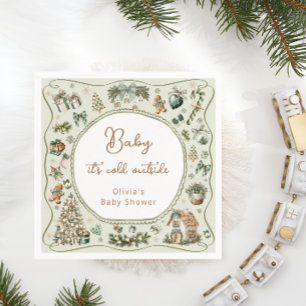 Winter Baby Es ist kalte Außendusche Serviette