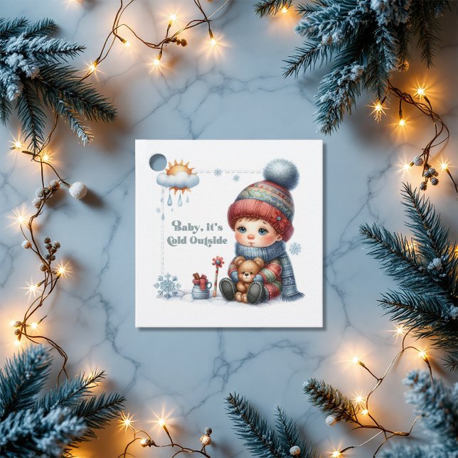 Winter "Baby It's Cold Outside" Babydusche Geschenkanhänger (Winter "Baby It’s Cold Outside" Baby Shower Favor Tags)