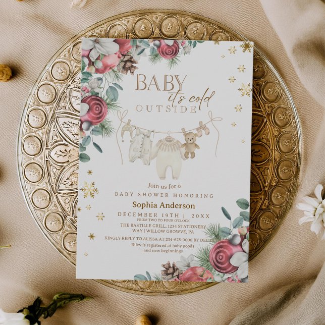 Winter Baby it's Cold Outside Christmas Shower  Einladung (Von Creator hochgeladen)