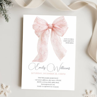 Winter-Baby-Mädchen-Shower Blush Rosa Schneeflocke Einladung