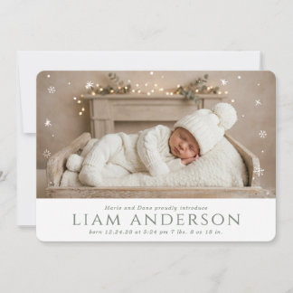 Winter-Baby-Olive-Ankündigung Einladung