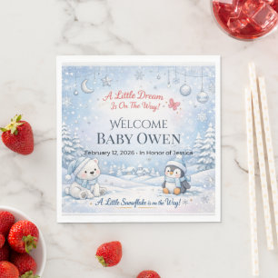Winter-Baby-Party-Empfangsschild Schneeflocken-J Serviette