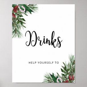 Winter-Baby-Santa-Getränke Poster