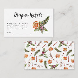 Winter Baby Showdiaper Raffle Ticket Begleitkarte