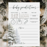 Winter Baby Shower Baby Predictions Karte