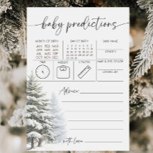 Winter-Baby-Shower-Baby-Vorhersagen-Beratungskarte
