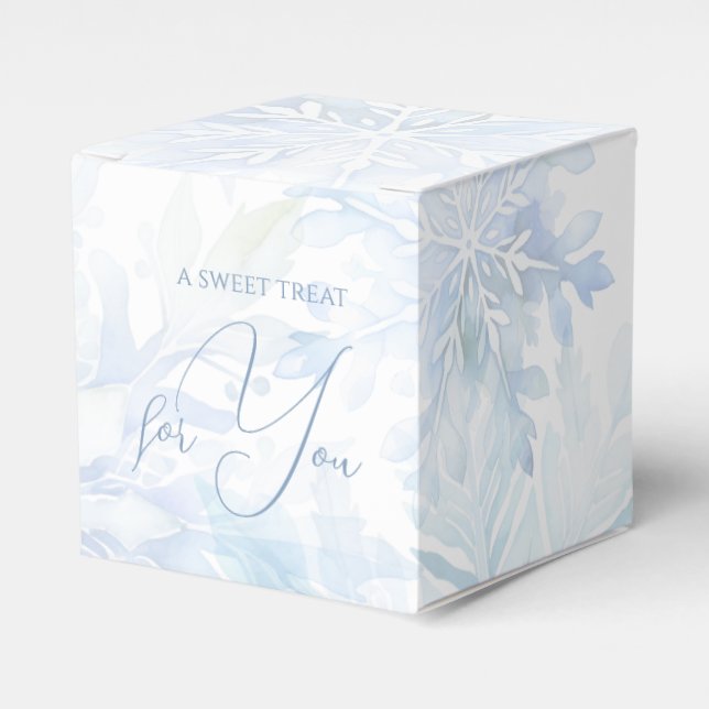 Winter Baby Shower Boy Blue Snowflake Geschenkschachtel (Vorderseite)