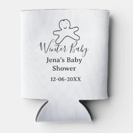 Winter baby shower cookie black scribble hand-draw dosenkühler