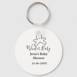 Winter baby shower cookie black scribble hand-draw schlüsselanhänger