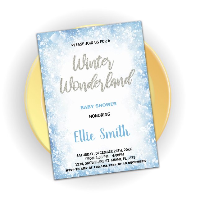Winter Baby Shower Einladungen Blue Cloud (Winter Baby Shower Invitations Blue Cloud)