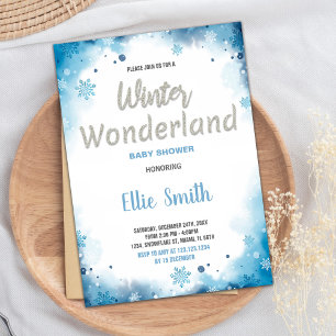 Winter Baby Shower Einladungen Blue Cloud