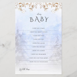 Winter Baby Shower Game Sehr geehrte Kinderwünsche