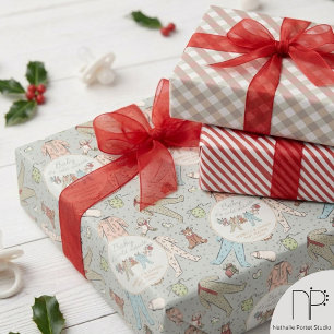 Winter-Baby-Shower-Geschenkpapier-Set Geschenkpapier Set