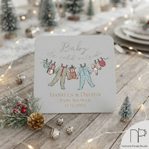 Winter-Baby-Shower-Geschlechtsneutrale Untersetzer