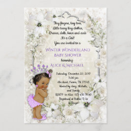 Winter Baby Shower Girl,brünett,Winter Wonderland Einladung