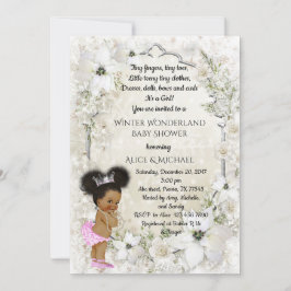 Winter Baby Shower Girl, etnic, Winter Wonderland Einladung