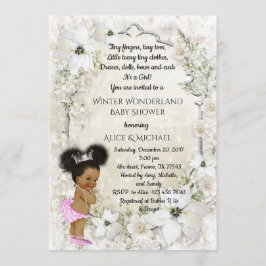 Winter Baby Shower Girl, etnic, Winter Wonderland Einladung
