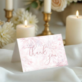 Winter Baby Shower Girl Pink Snowflake Dankeskarte