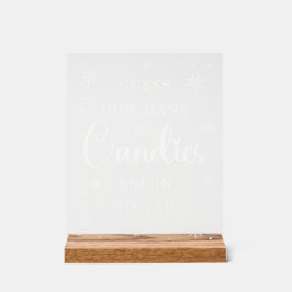 Winter Baby Shower Guess How Many Candies Acrylschild