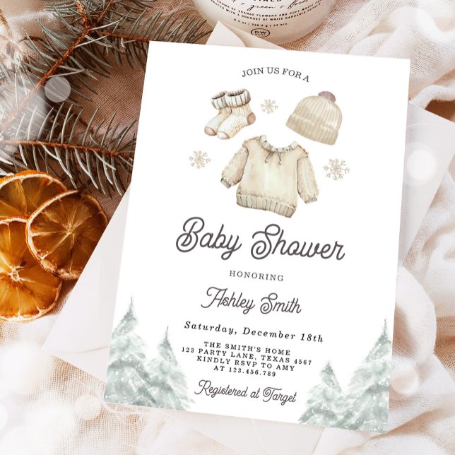 Winter Baby Shower Invite cold Outside Christmas Einladung (Von Creator hochgeladen)