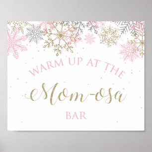 Winter-Baby-Shower-Mom-Osa-Schild Poster