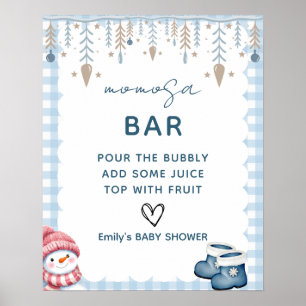 Winter-Baby-Shower-Momosa-Bar-Schild Poster