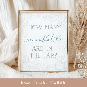Winter-Baby-Shower-Ratespiel-Schild Poster