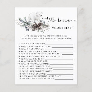 Winter Baby Shower Wer das beste Spiel der Mama ke