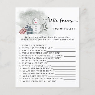 Winter Baby Shower Wer das beste Spiel der Mama ke