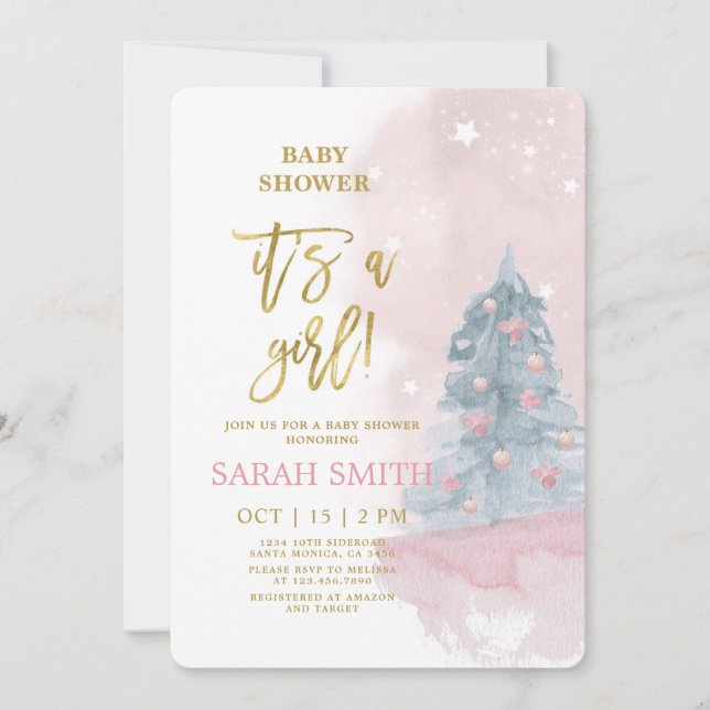 Winter Baby Showgirl Einladung (Vorderseite)