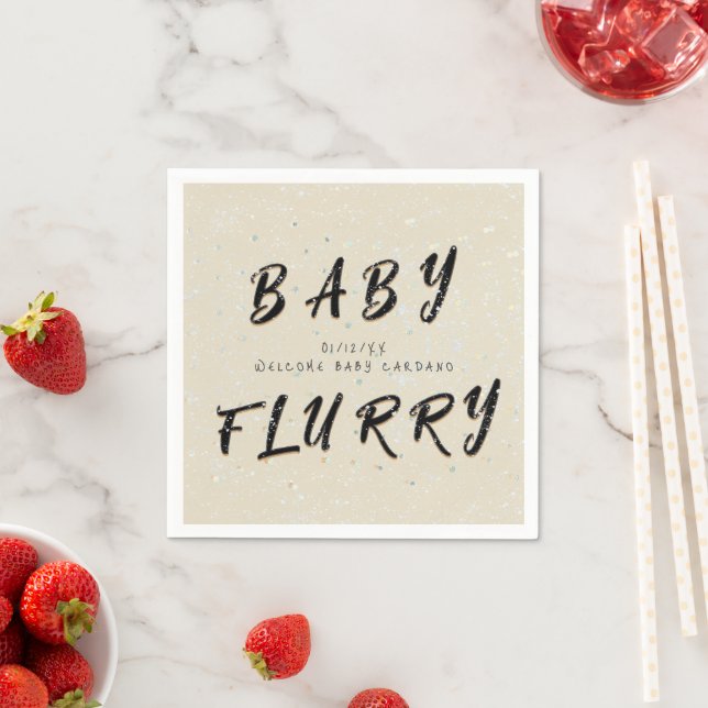 Winter Baby Sprinkle | Cremeschneeflocken Serviette (Beispiel)