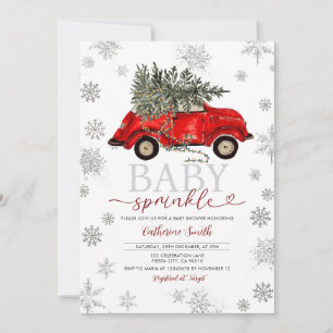 Winter-Baby-Sprinkle-Rotkarte Weihnachten Einladung