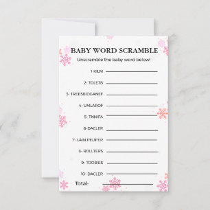 Winter Baby Word Ramming Baby Dusche Spiel