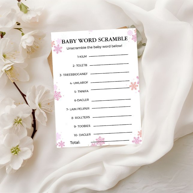 Winter Baby Word Rührei Baby Dusche Karte (Von Creator hochgeladen)