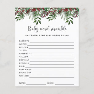 Winter Baby Word Scramble Baby Showspiel