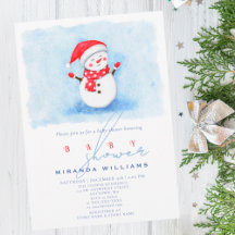 Winter Babydusche Niedlich Kleiner Snowman Wasserf