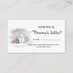 Winter Babydusche wie groß ist Mama's Bauch Begleitkarte