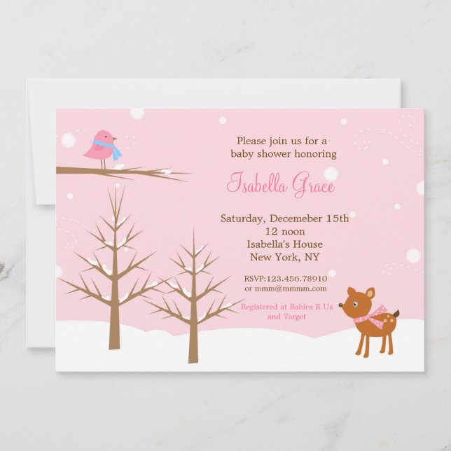 Winter-Babyparty-Einladungen Einladung (Vorderseite)