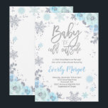 Winter-Babyparty-Einladungs-Blau und Silber Einladung<br><div class="desc">Winter-Babyparty-Einladung. 
Alle Entwürfe sind © PIXEL-PERFEKTIONS-PARTY Ltd.</div>