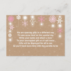 Winter-Babyparty-Geschenk-Gedichtkarte Einladung