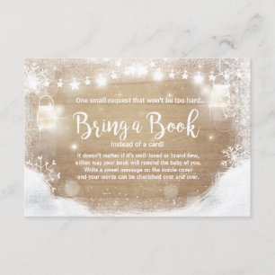 Winter-Babyparty holen einem Buch Schnee Begleitkarte