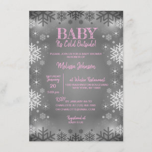 WINTER Babyparty ist es kalte äußere Schneeflocken Einladung
