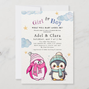 Winter-Babyshower für Mädchen oder Jungen (geschle Einladung
