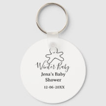 Winter-Babyshower-Keks schwarz gekritzelt handgeze